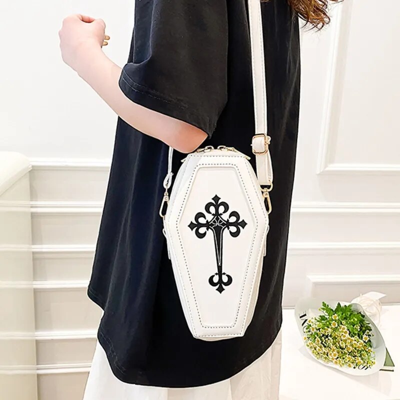 Retro Gothic Shoulder Bag Coffin Shape