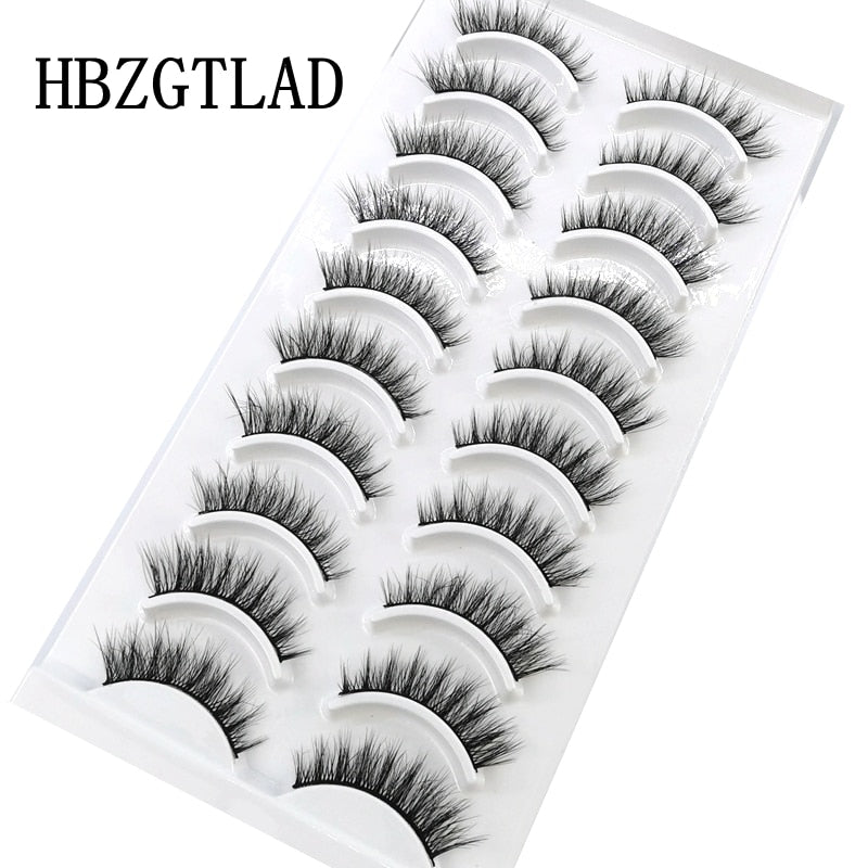 10 Pairs Natural False Mink Lashes Extension