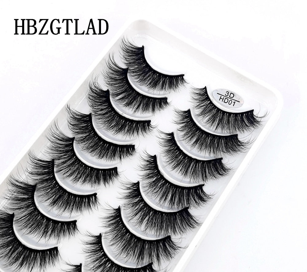 10 Pairs Natural False Mink Lashes Extension