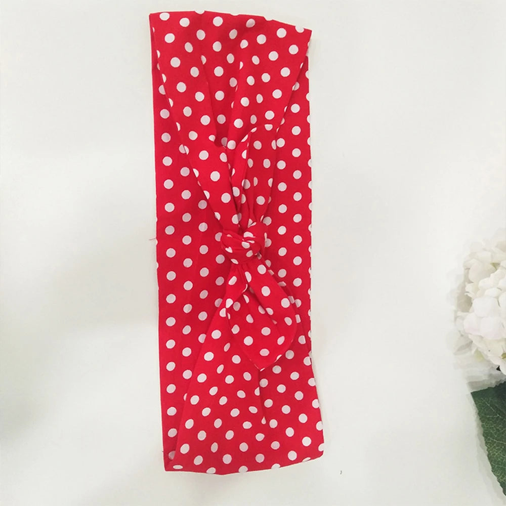 Retro Women Vintage 50s Red Polka Dots Headband