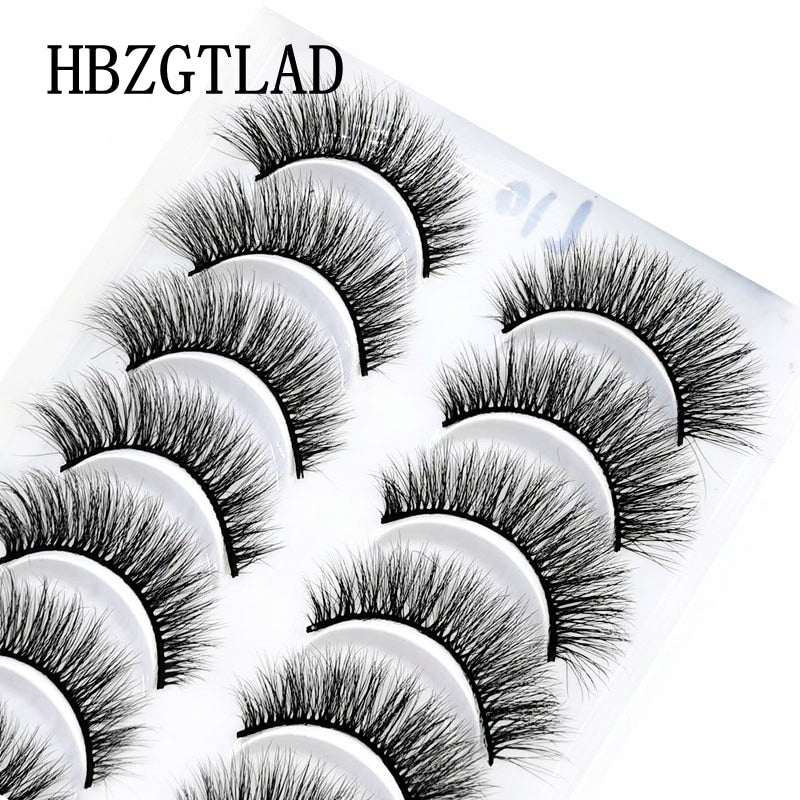 10 Pairs Natural False Mink Lashes Extension