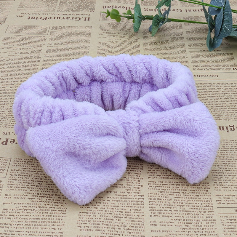 Coral Fleece Soft Elastic Hairbands SPA Bath Shower