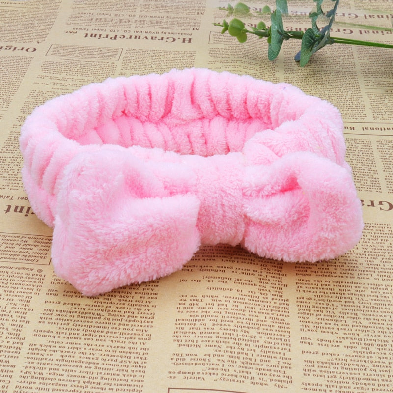 Coral Fleece Soft Elastic Hairbands SPA Bath Shower