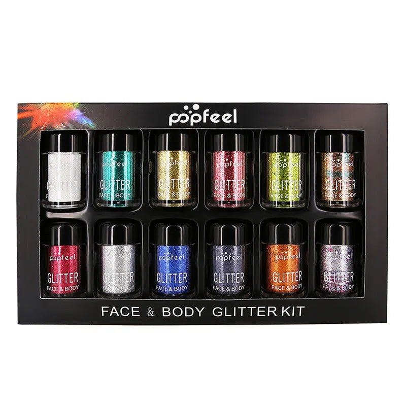 Pop Feel 12 Pcs/set Glitter Eyeshadow Makeup