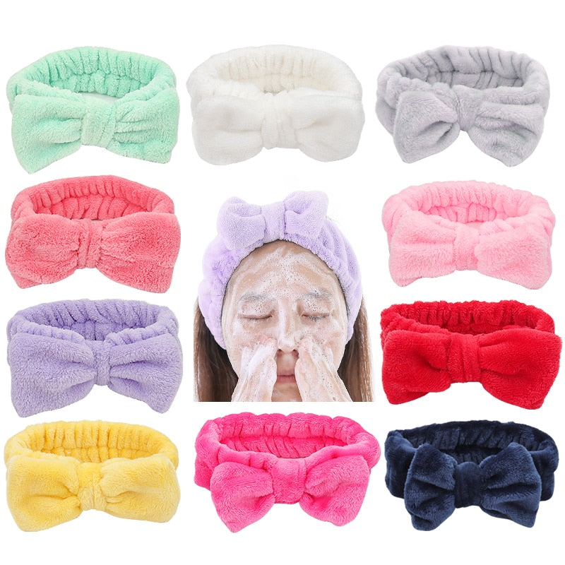 Coral Fleece Soft Elastic Hairbands SPA Bath Shower