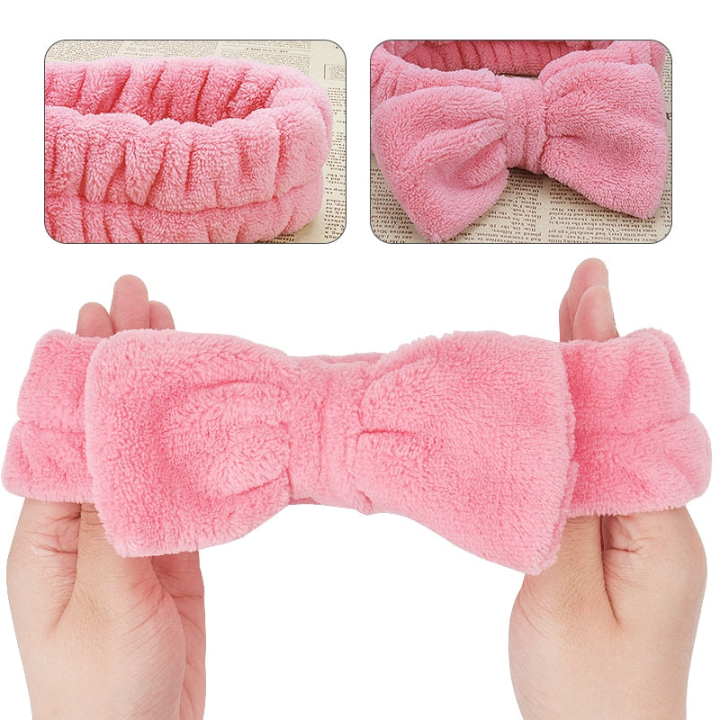 Coral Fleece Soft Elastic Hairbands SPA Bath Shower