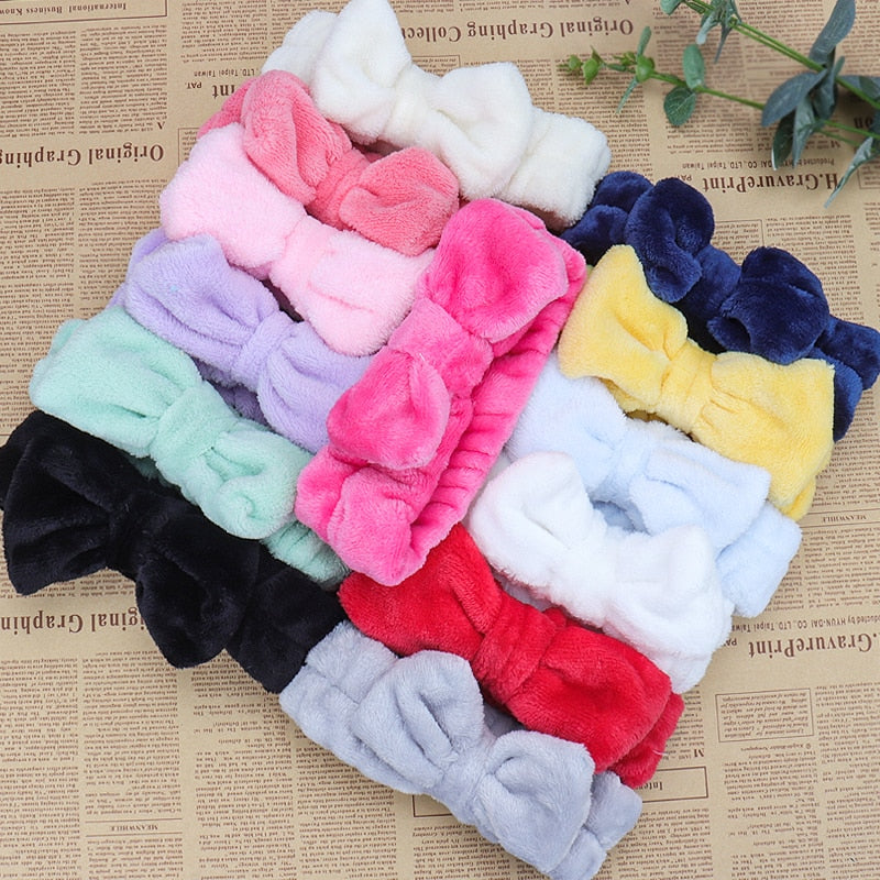 Coral Fleece Soft Elastic Hairbands SPA Bath Shower