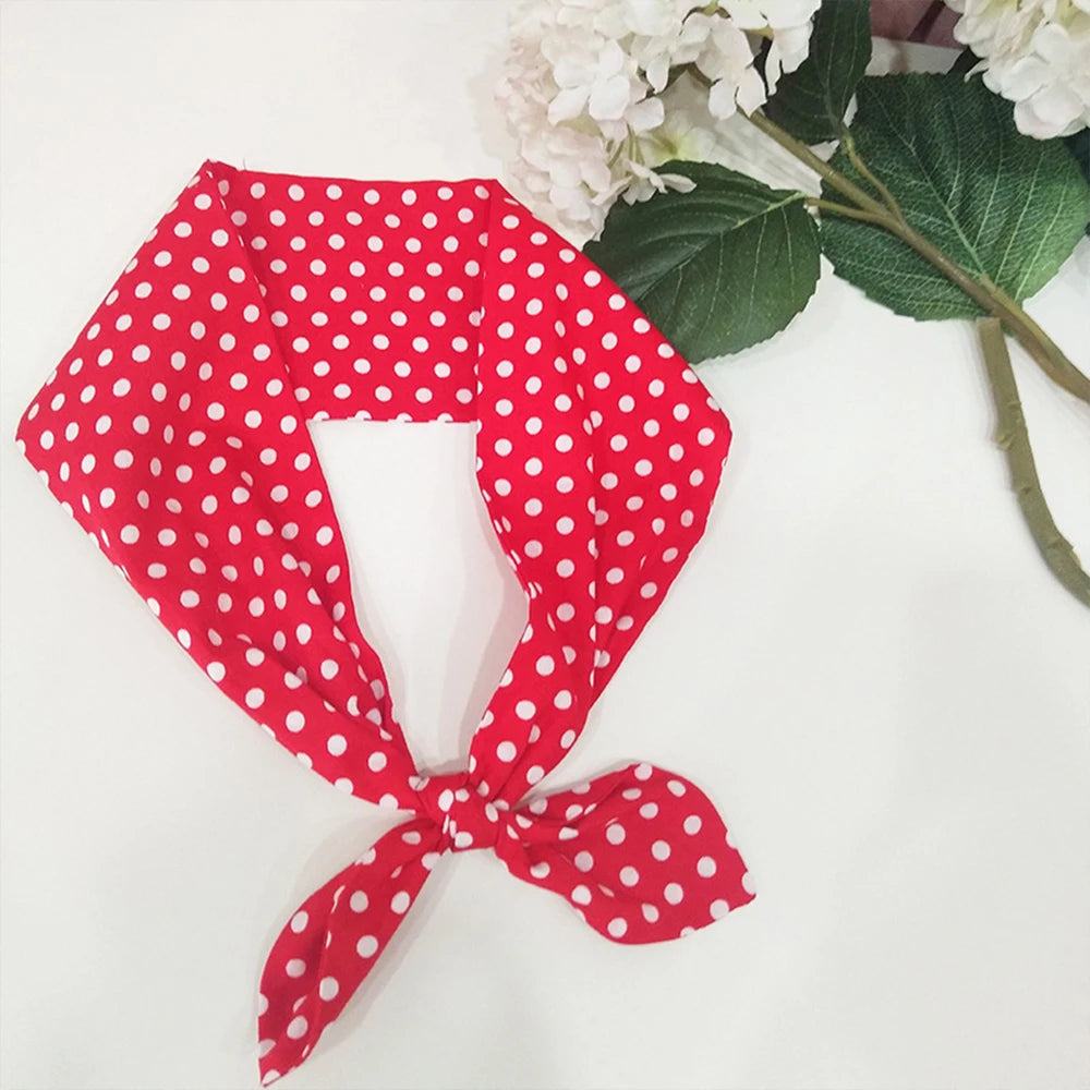 Retro Women Vintage 50s Red Polka Dots Headband