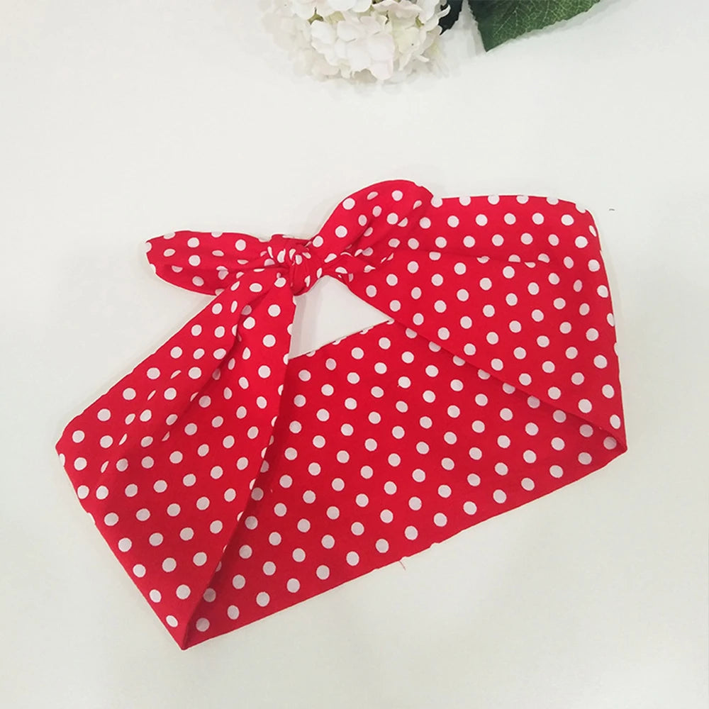 Retro Women Vintage 50s Red Polka Dots Headband