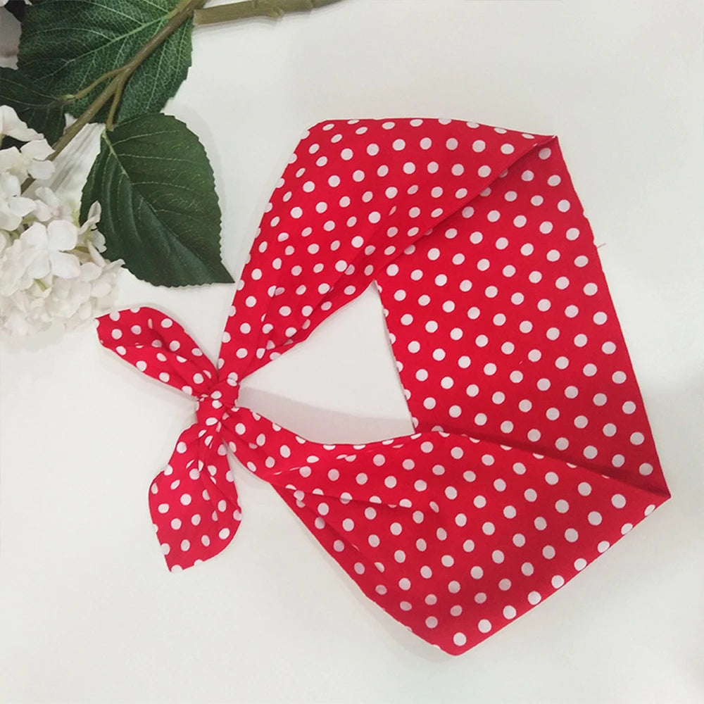 Retro Women Vintage 50s Red Polka Dots Headband