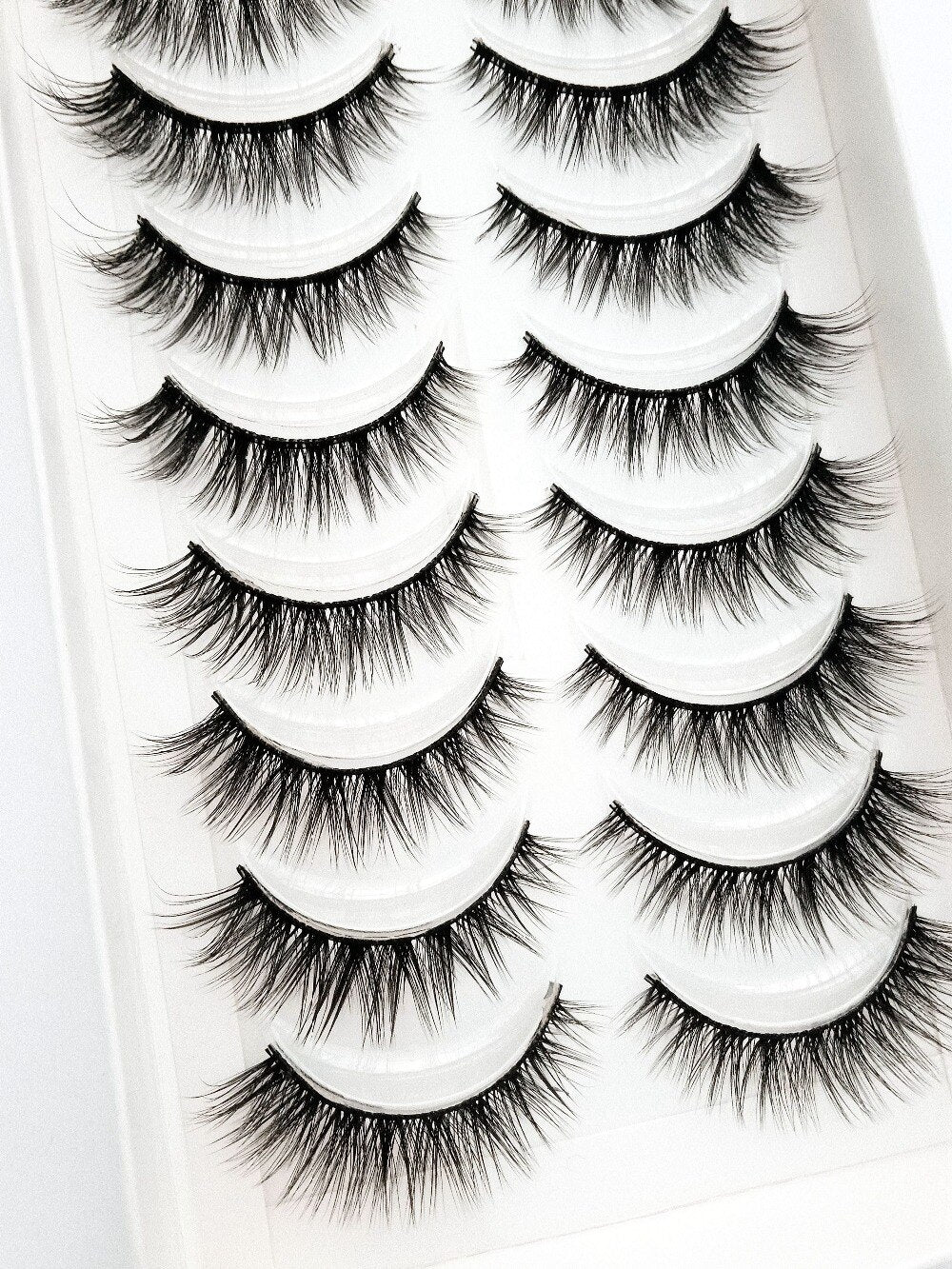 10 Pairs Natural False Mink Lashes Extension