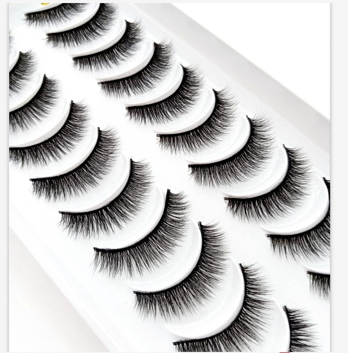 10 Pairs Natural False Mink Lashes Extension