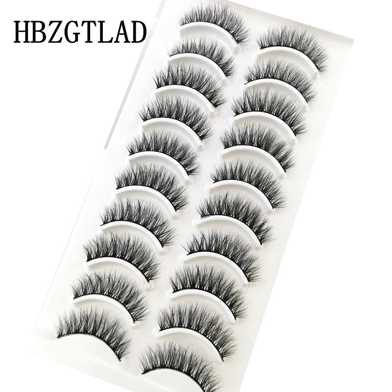 10 Pairs Natural False Mink Lashes Extension