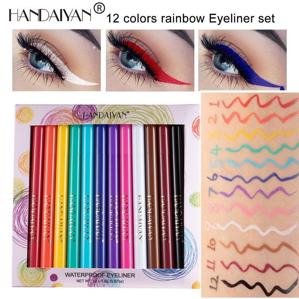 HANDAIYAN Colorful Waterproof Glitter Eye Liner Pen