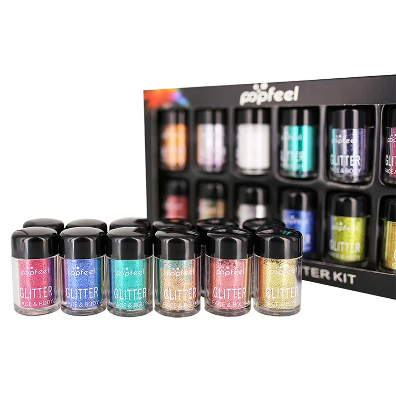 Pop Feel 12 Pcs/set Glitter Eyeshadow Makeup