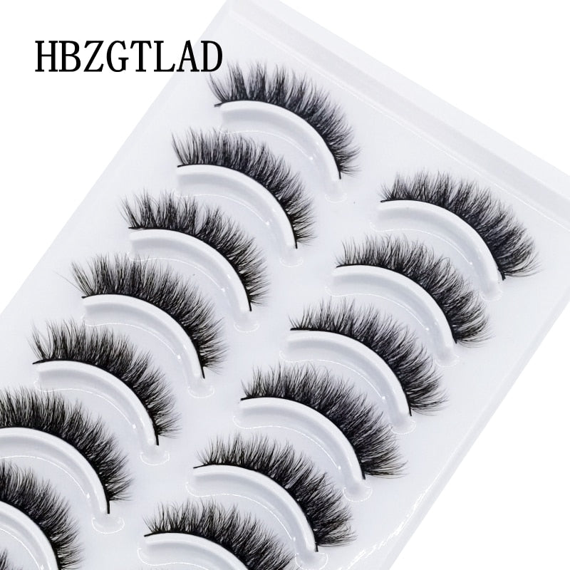 10 Pairs Natural False Mink Lashes Extension