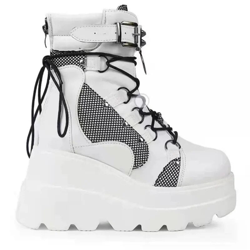 Punk Women Boots Zipper Platform