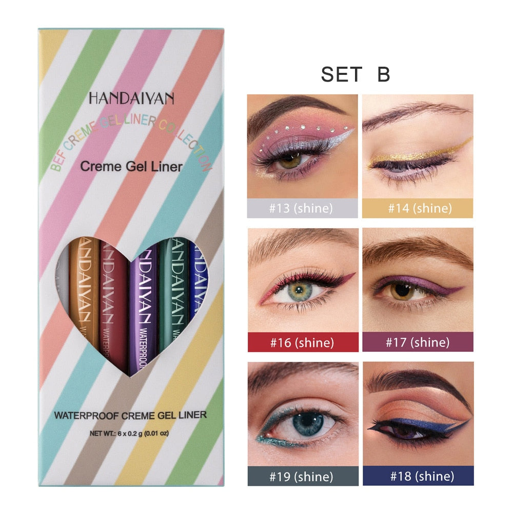 HANDAIYAN Matte Liquid Rainbow Eyeliner Makeup Waterproof