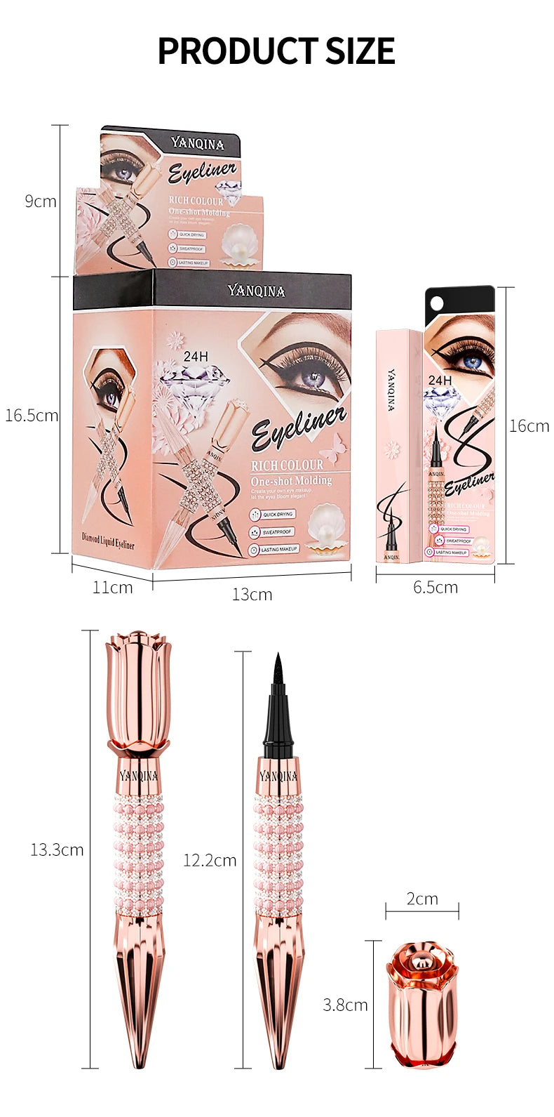 Liquid Eyeliner Pen Waterproof Black Long-Lasting