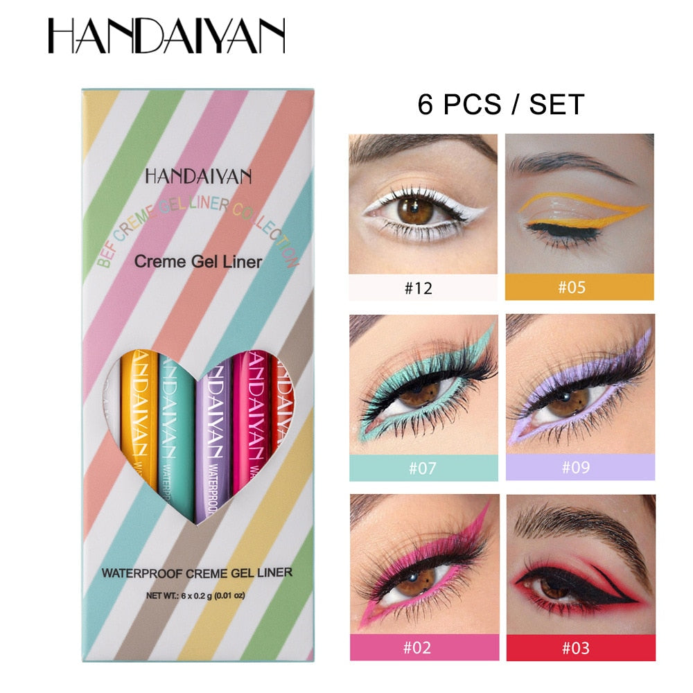 HANDAIYAN Matte Liquid Rainbow Eyeliner Makeup Waterproof