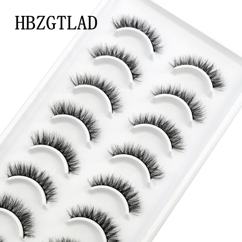 10 Pairs Natural False Mink Lashes Extension