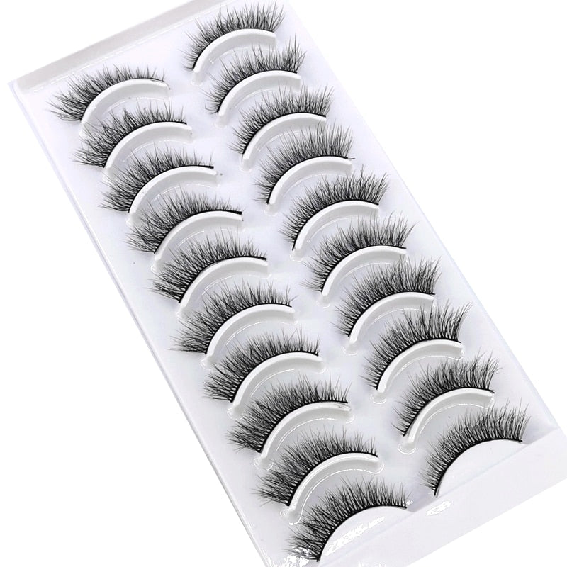 10 Pairs Natural False Mink Lashes Extension