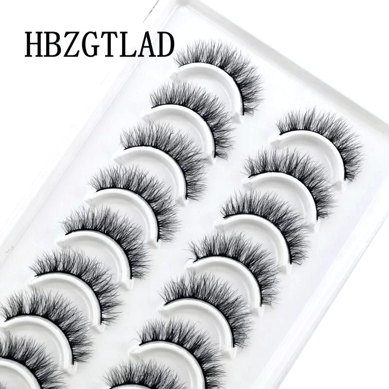 10 Pairs Natural False Mink Lashes Extension