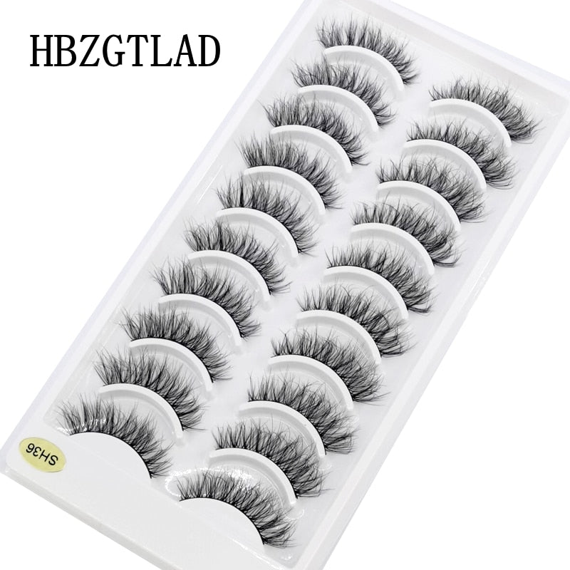 10 Pairs Natural False Mink Lashes Extension