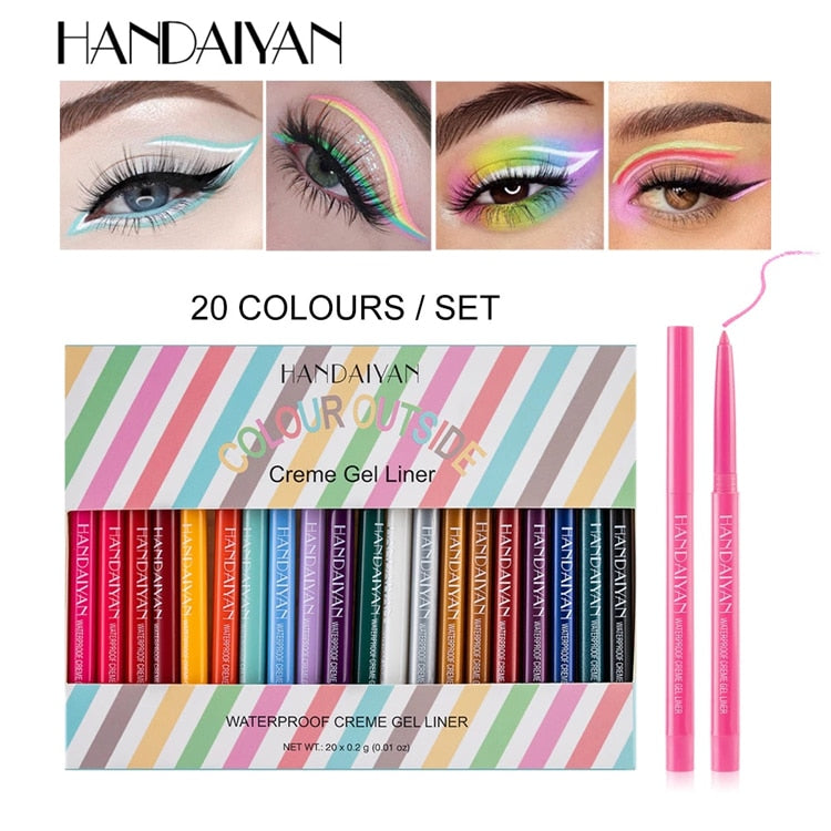 HANDAIYAN Matte Liquid Rainbow Eyeliner Makeup Waterproof