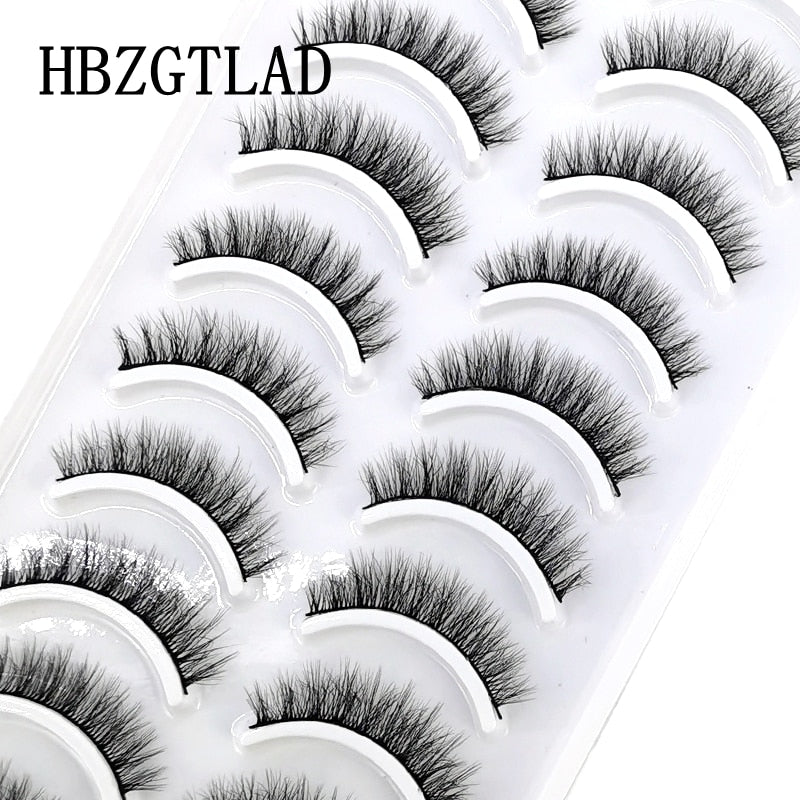 10 Pairs Natural False Mink Lashes Extension