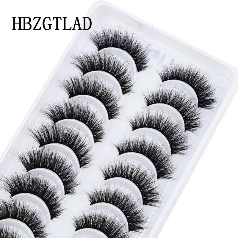 10 Pairs Natural False Mink Lashes Extension