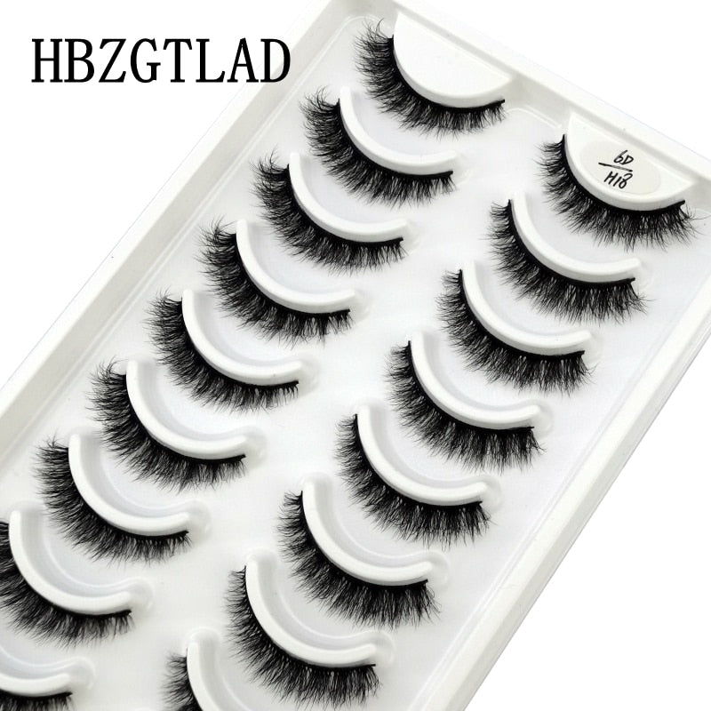 10 Pairs Natural False Mink Lashes Extension