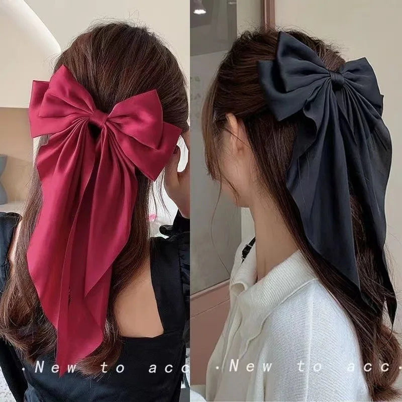 Chiffon Bow Hair Clip Women Large Bowknot