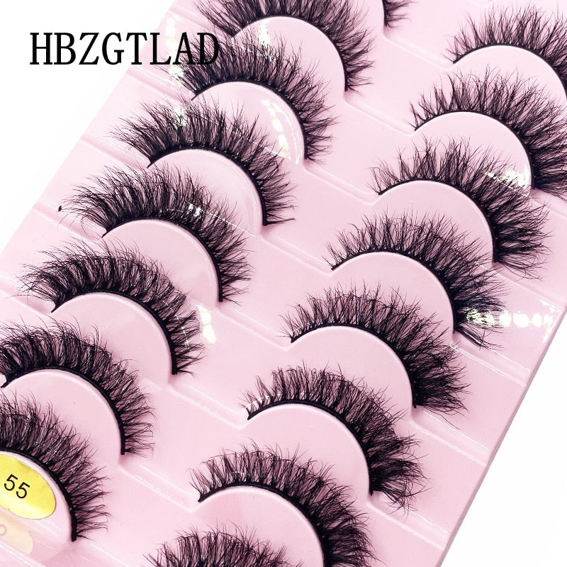 10 Pairs Natural False Mink Lashes Extension