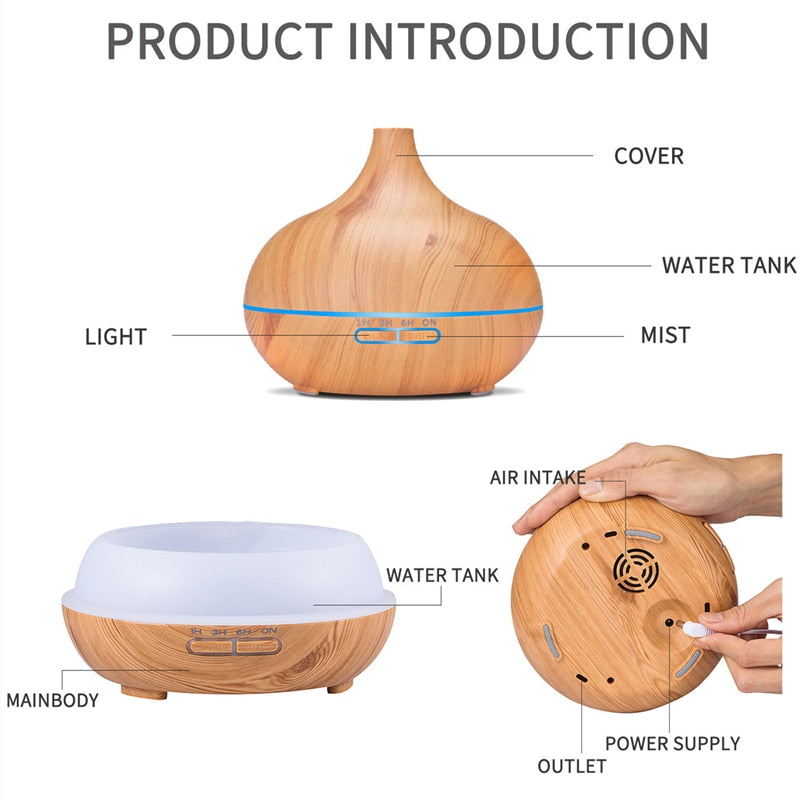 550ML Electric Aroma Diffuser Essential Oil Diffuser Air Humidifier