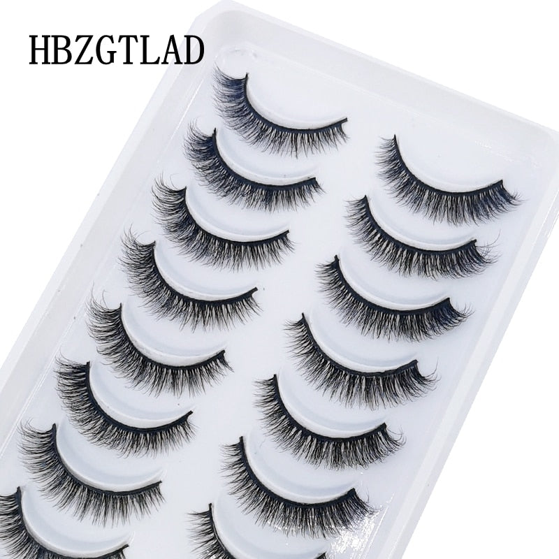 10 Pairs Natural False Mink Lashes Extension