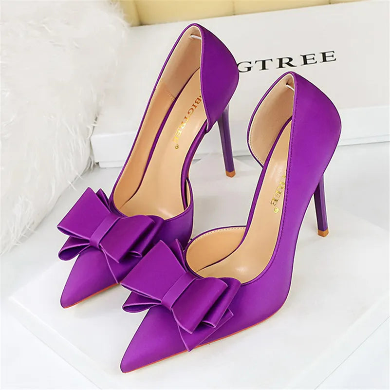 Satin Silk Butterfly Knot Pumps