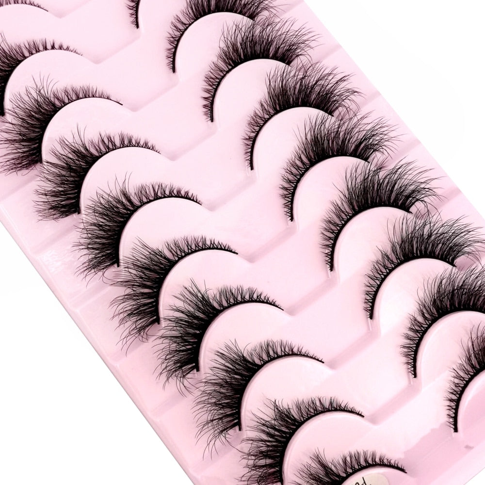 10 Pairs Natural False Mink Lashes Extension