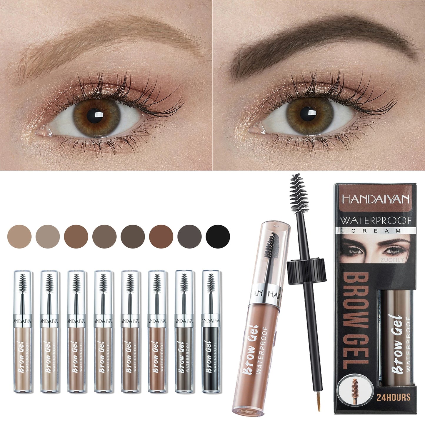 HANDAIYAN Color Liquid Eyebrow Cream Gel Waterproof