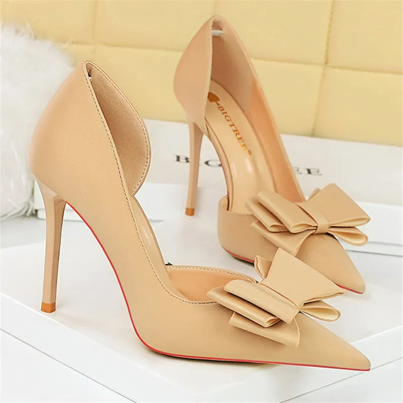 Satin Silk Butterfly Knot Pumps