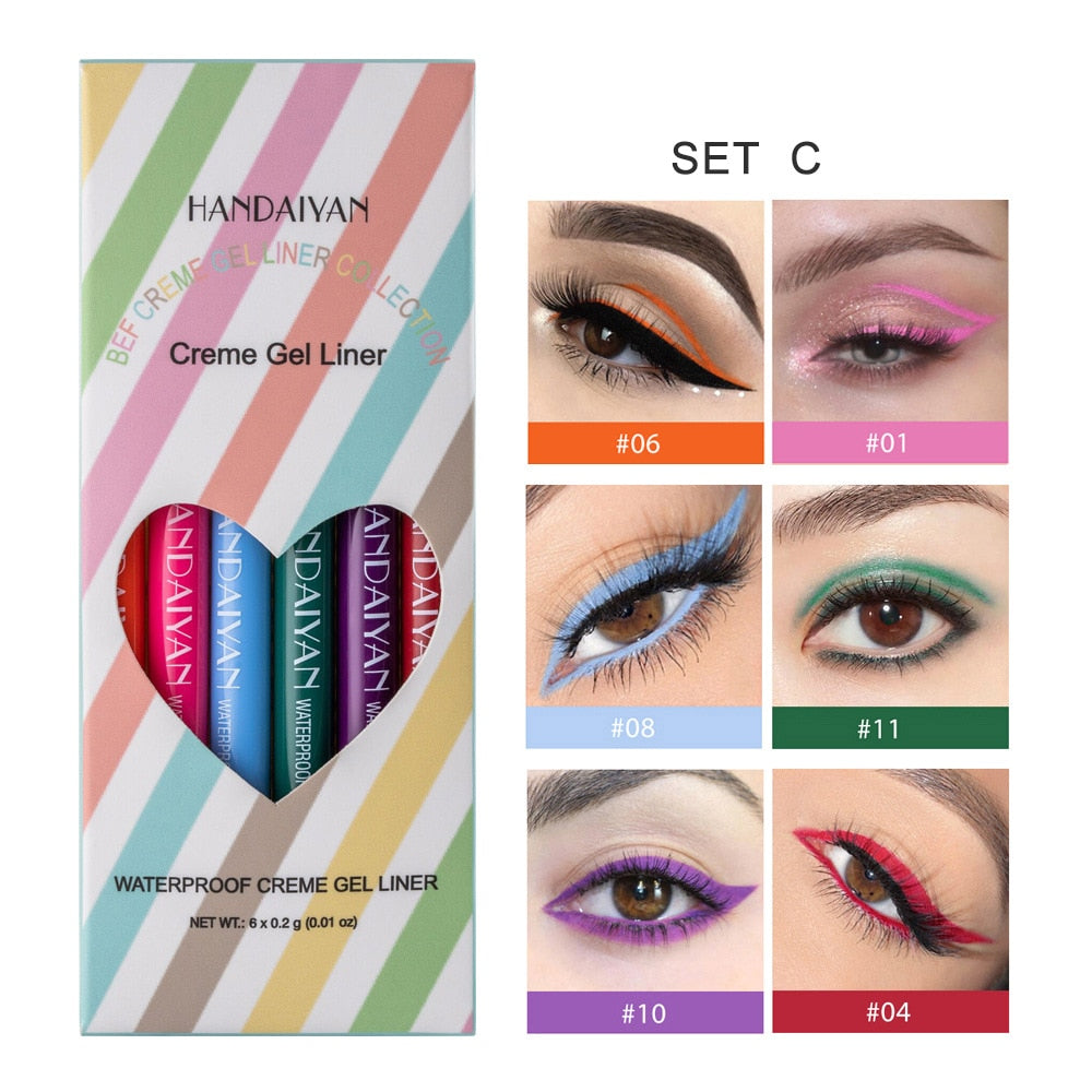 HANDAIYAN Matte Liquid Rainbow Eyeliner Makeup Waterproof