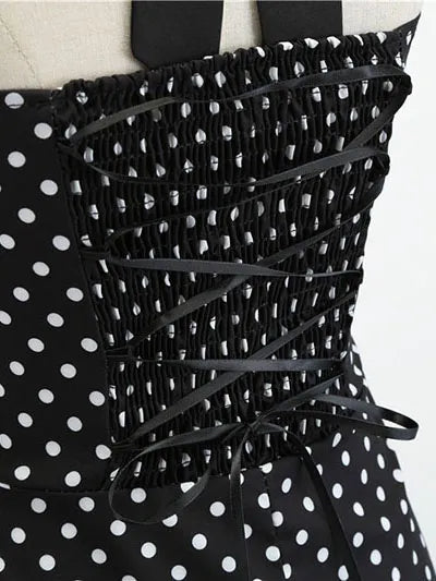 Women Polka Dot Print Rockabilly Pin Up Dress