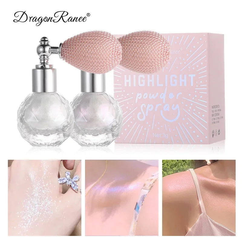 Fashion Highlighter Powder Spray For Face Body Highlight Makeup