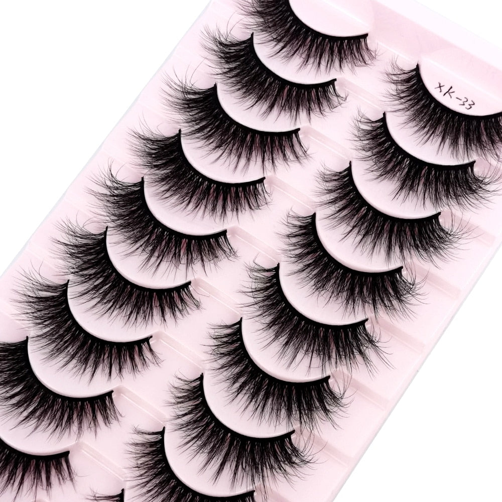 10 Pairs Natural False Mink Lashes Extension