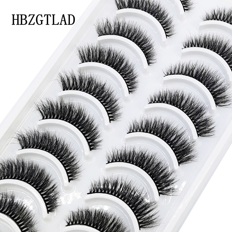 10 Pairs Natural False Mink Lashes Extension