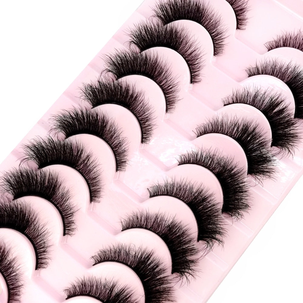 10 Pairs Natural False Mink Lashes Extension