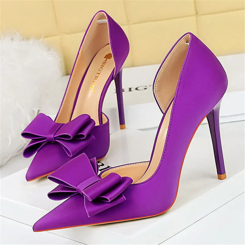 Satin Silk Butterfly Knot Pumps