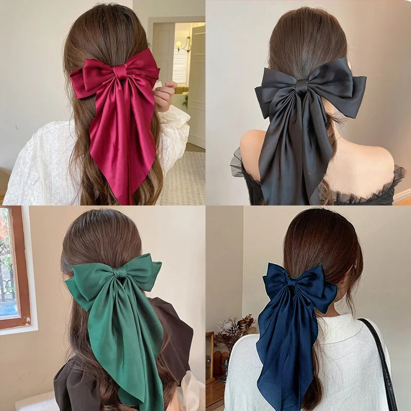 Chiffon Bow Hair Clip Women Large Bowknot