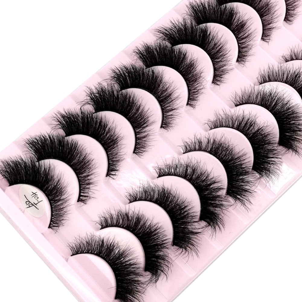 10 Pairs Natural False Mink Lashes Extension