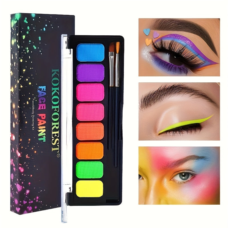 8-Color Water-Soluble Makeup Palette for Halloween